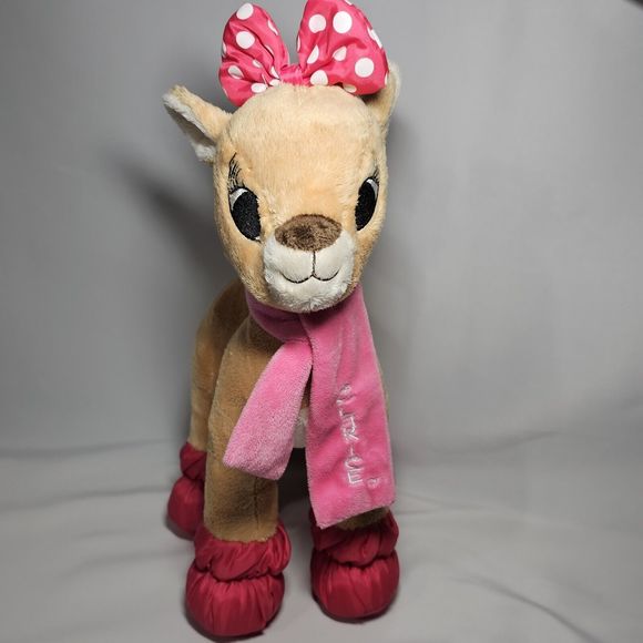 Dandee Clarice Plush Rudolph Red Nose Reindeer Pink Scarf Christmas Toy 13" - Picture 3 of 12